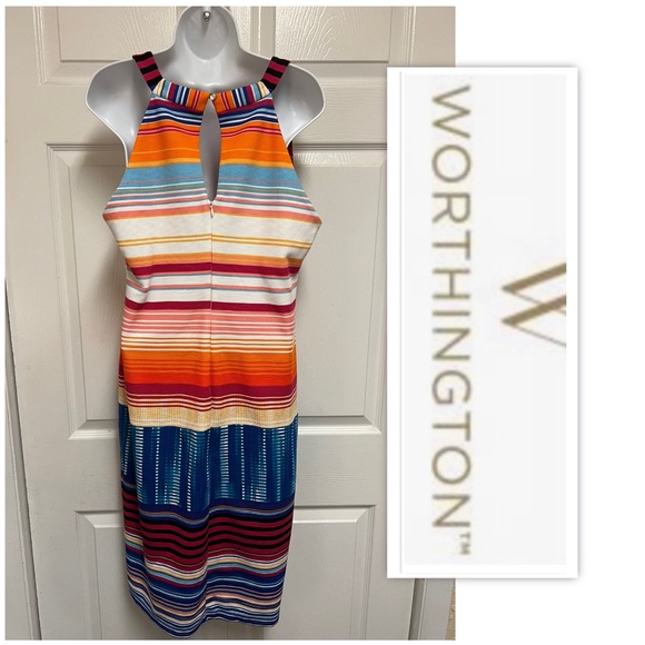 Worthington Sleeveless Striped Dress - Picture 2 of 12